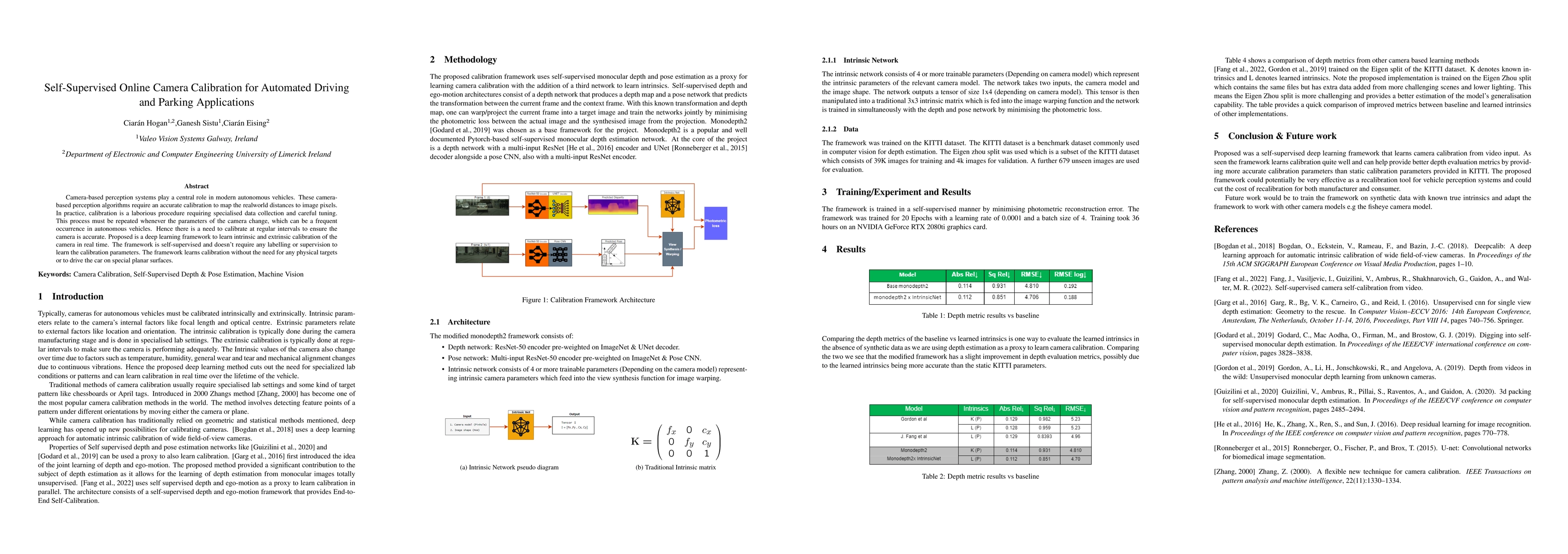 Thumbnail for Self-Supervised Online Camera Calibration for Automated Driving and
  Parking Applications