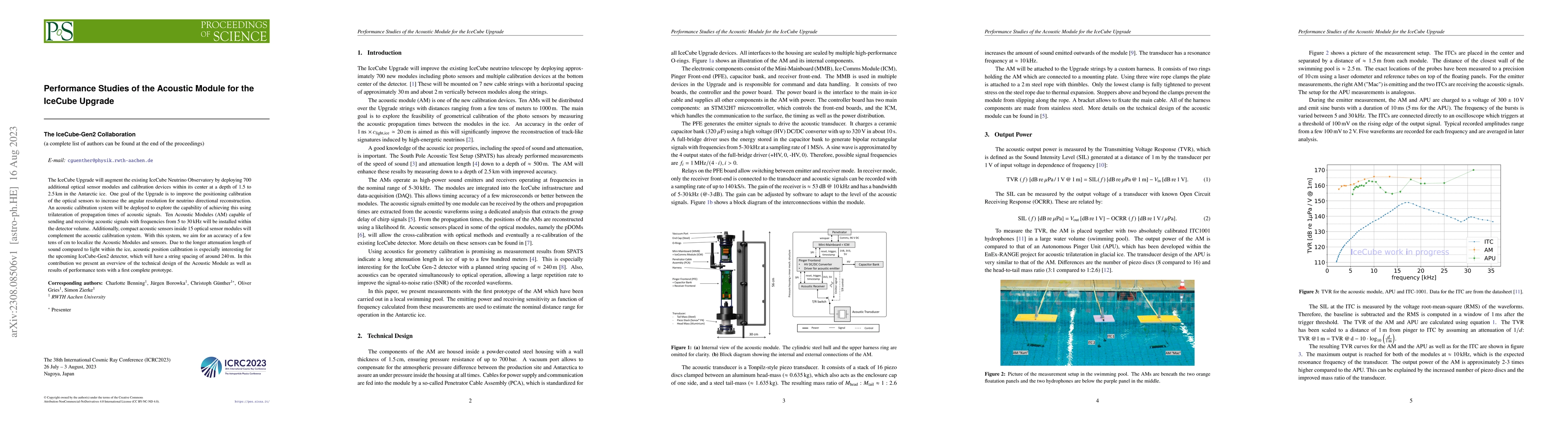 Thumbnail for Performance Studies of the Acoustic Module for the IceCube Upgrade