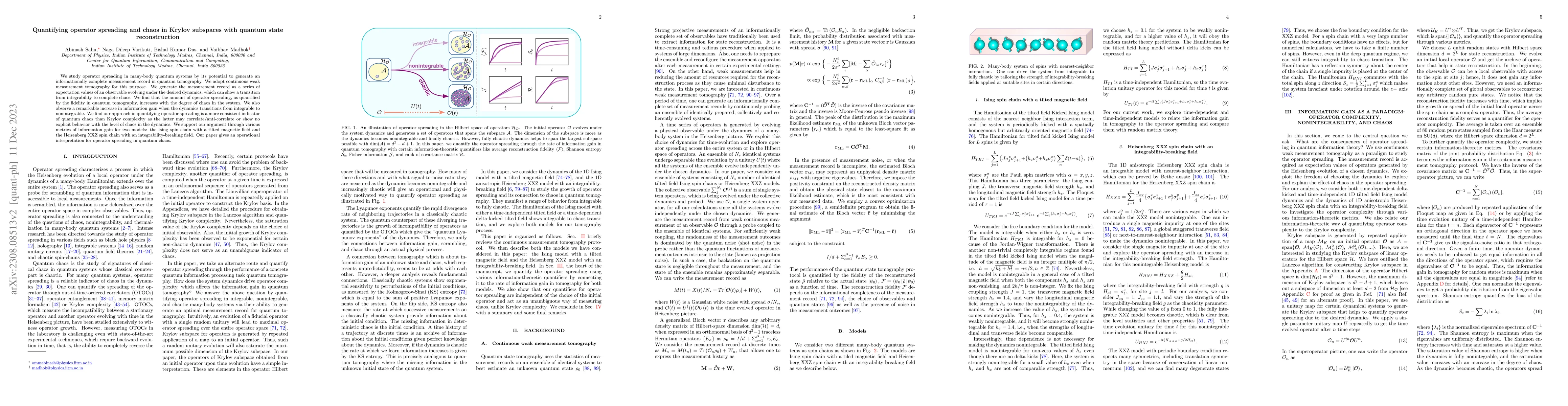 Thumbnail for Quantifying operator spreading and chaos in Krylov subspaces with
  quantum state reconstruction
