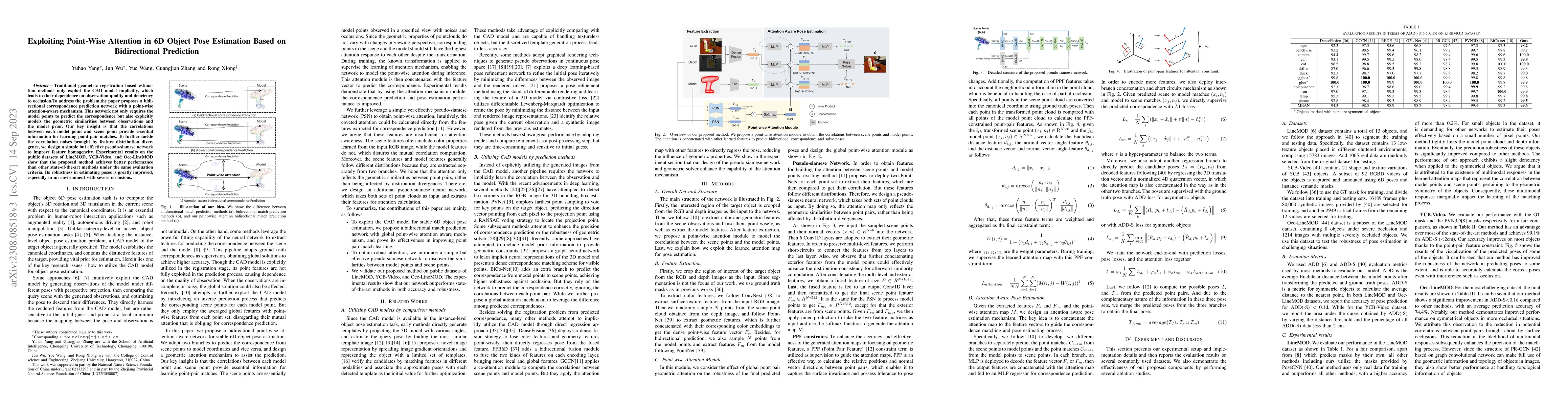 Thumbnail for Exploiting Point-Wise Attention in 6D Object Pose Estimation Based on
  Bidirectional Prediction