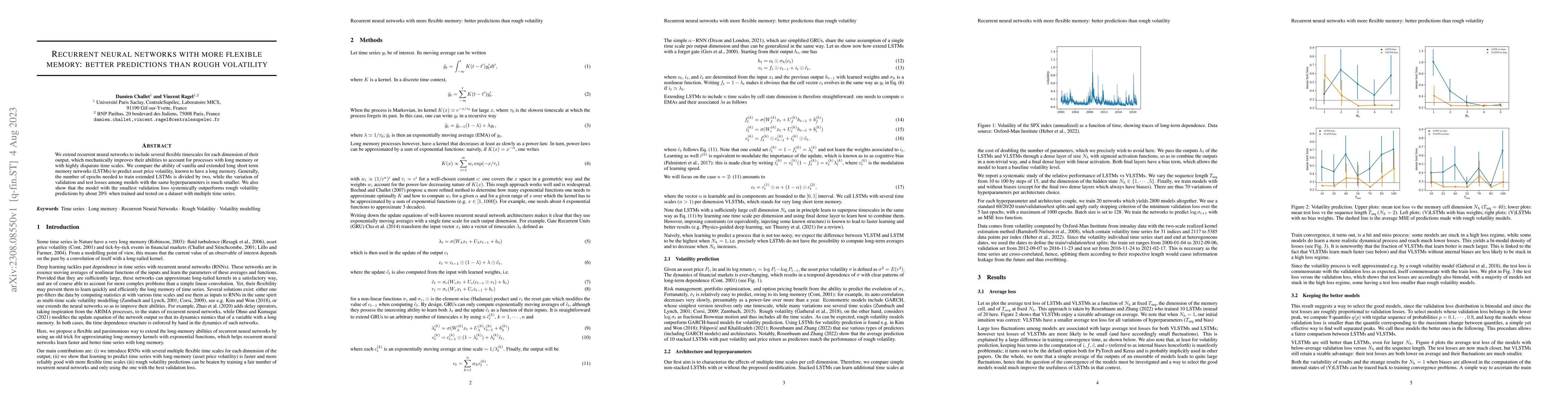 Thumbnail for Recurrent Neural Networks with more flexible memory: better predictions
  than rough volatility