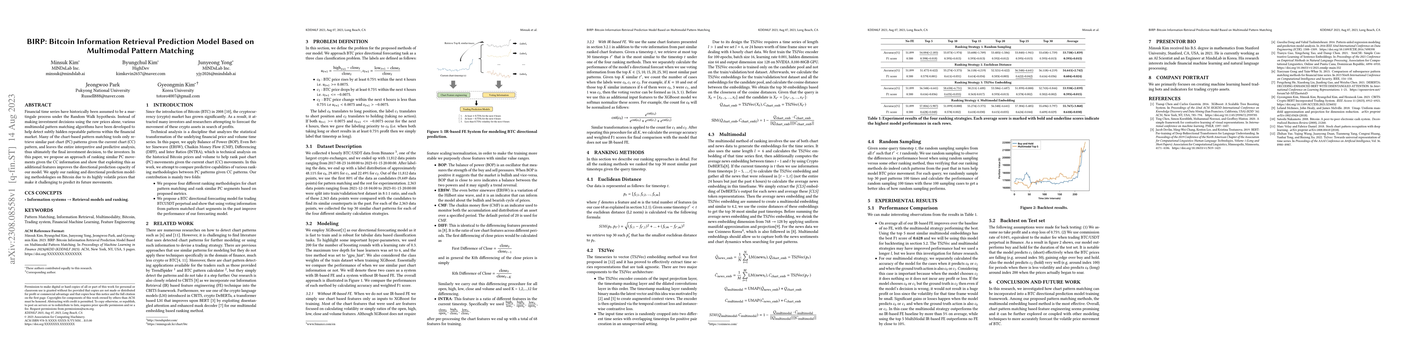 Thumbnail for BIRP: Bitcoin Information Retrieval Prediction Model Based on Multimodal
  Pattern Matching