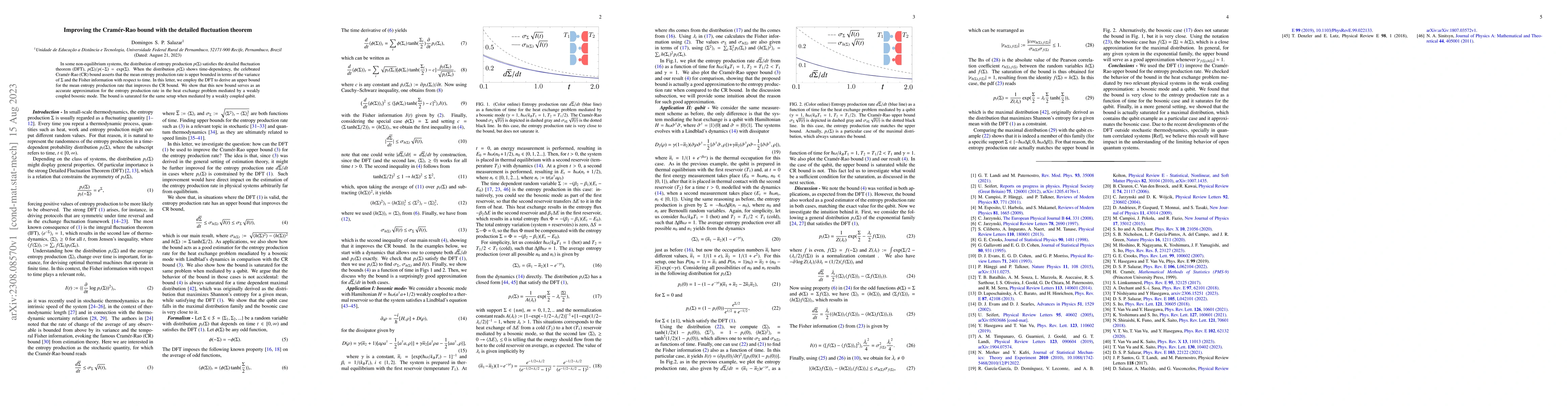 Thumbnail for Improving the Cram\'er-Rao bound with the detailed fluctuation theorem
