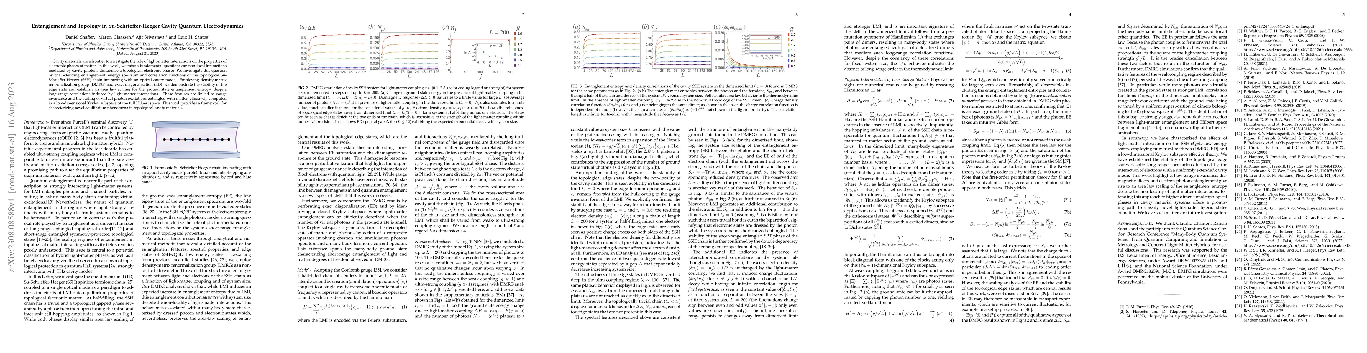Thumbnail for Entanglement and Topology in Su-Schrieffer-Heeger Cavity Quantum
  Electrodynamics