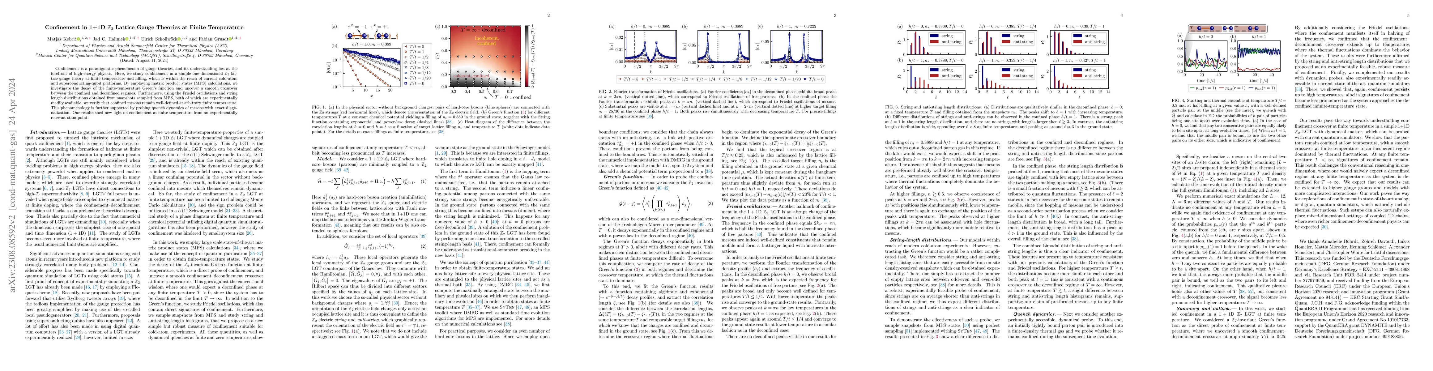 Thumbnail for Confinement in 1+1D $\mathbb{Z}_2$ Lattice Gauge Theories at Finite
  Temperature