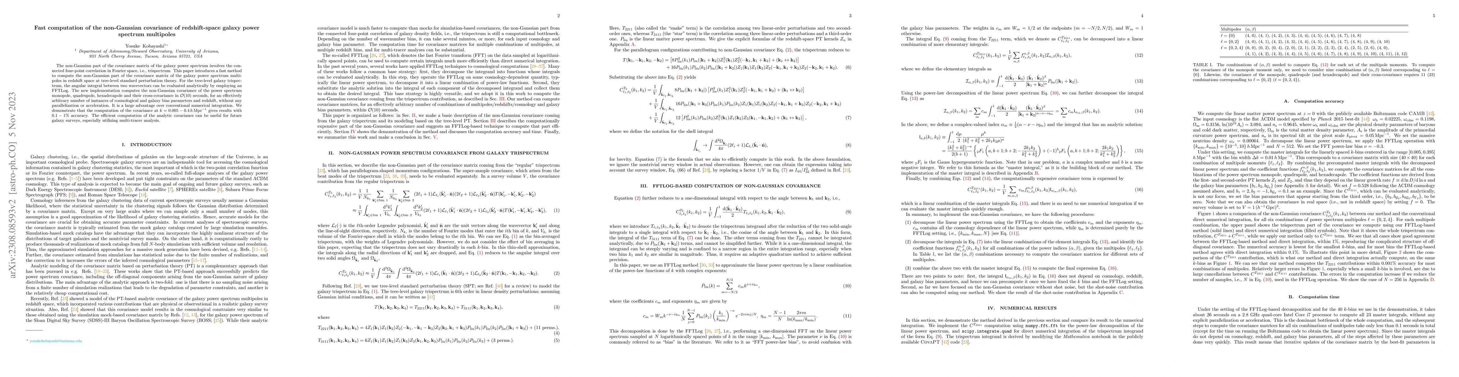 Thumbnail for Fast computation of the non-Gaussian covariance of redshift-space galaxy
  power spectrum multipoles
