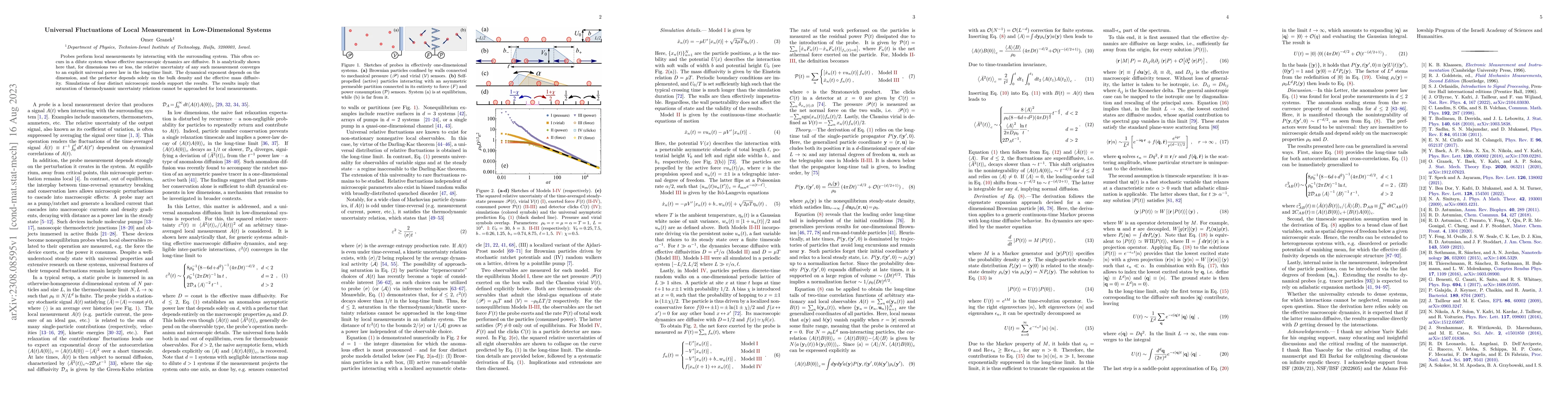 Thumbnail for Universal Fluctuations of Local Measurement in Low-Dimensional Systems
