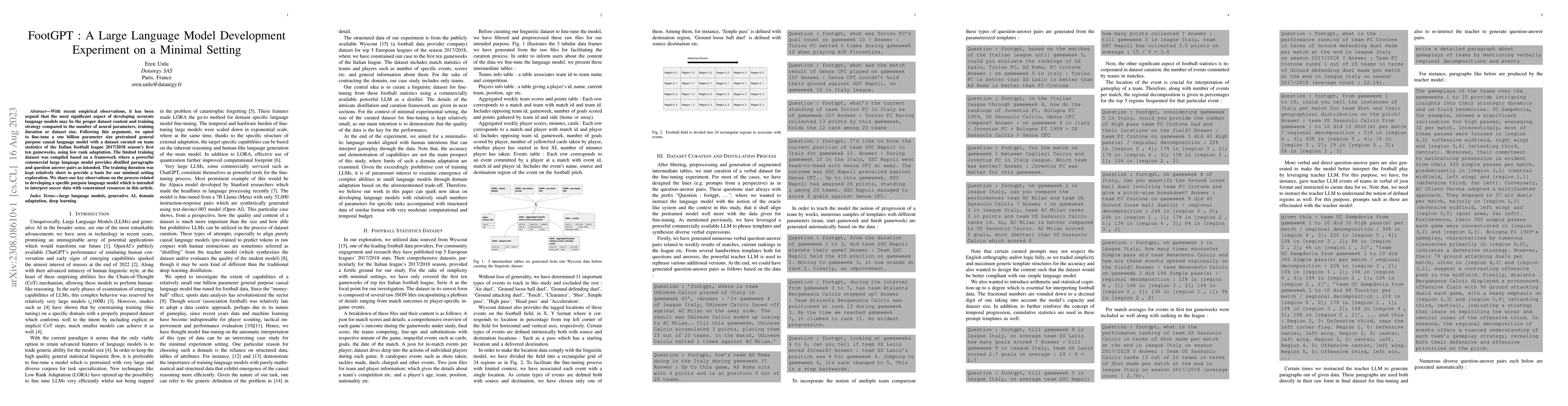 Thumbnail for FootGPT : A Large Language Model Development Experiment on a Minimal
  Setting