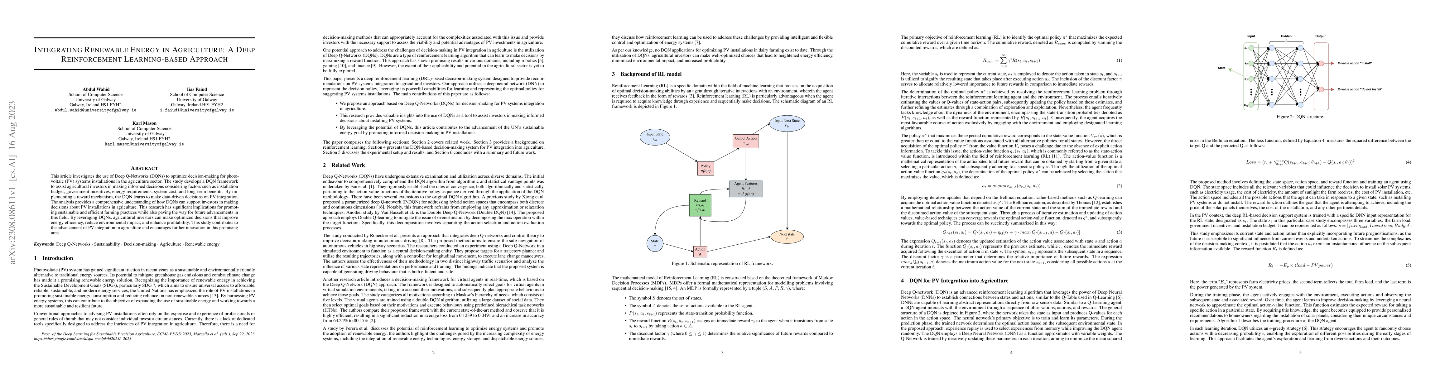Thumbnail for Integrating Renewable Energy in Agriculture: A Deep Reinforcement
  Learning-based Approach