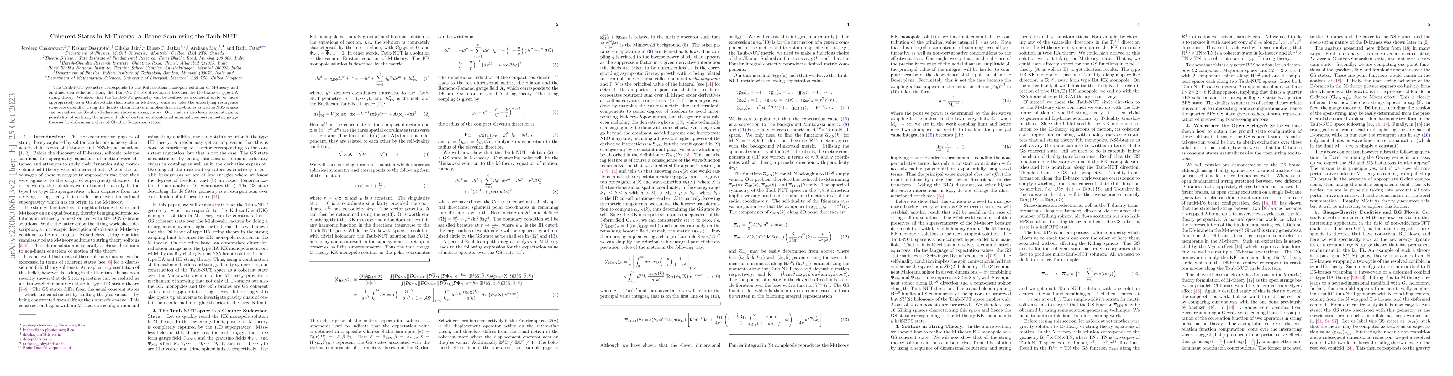 Thumbnail for Coherent States in M-Theory: A Brane Scan using the Taub-NUT