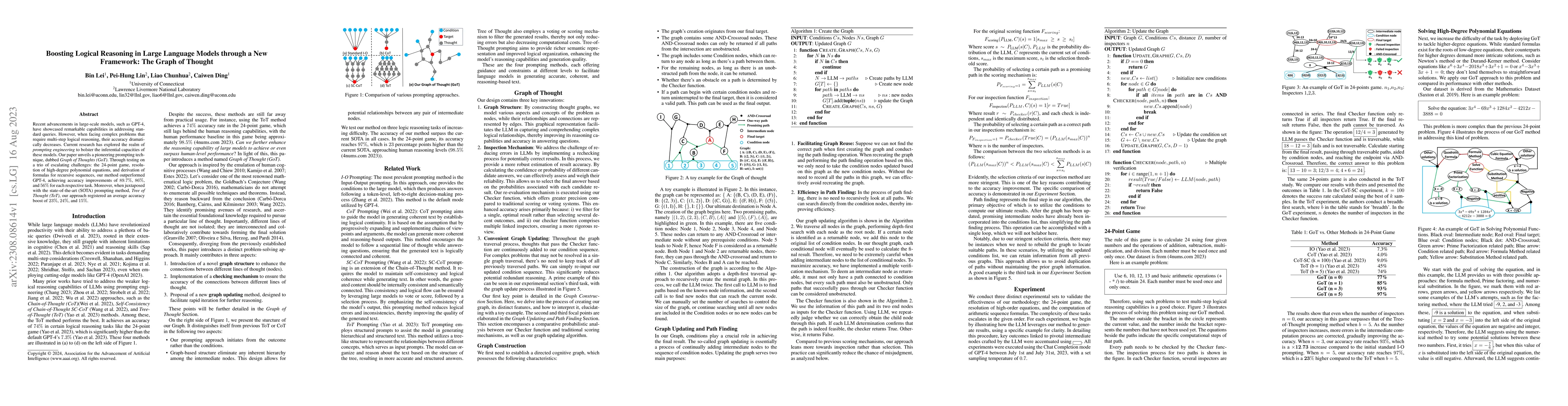 Thumbnail for Boosting Logical Reasoning in Large Language Models through a New
  Framework: The Graph of Thought