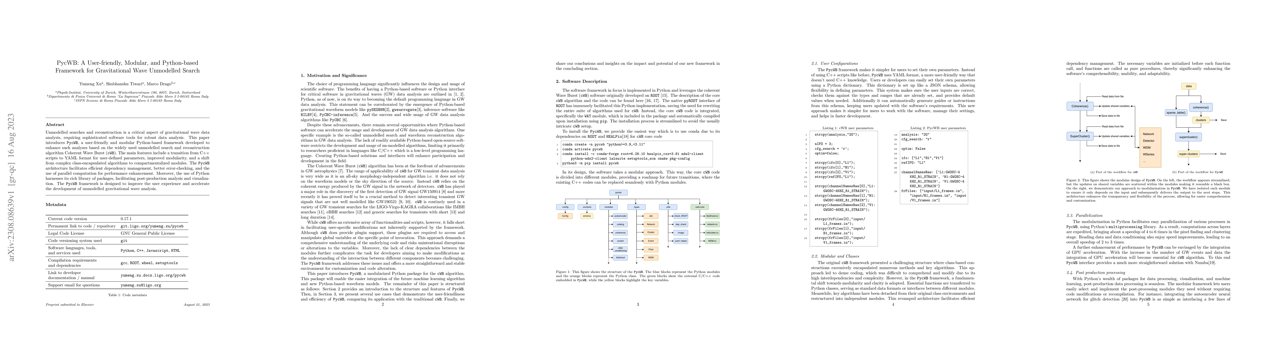 Thumbnail for PycWB: A User-friendly, Modular, and Python-based Framework for
  Gravitational Wave Unmodelled Search