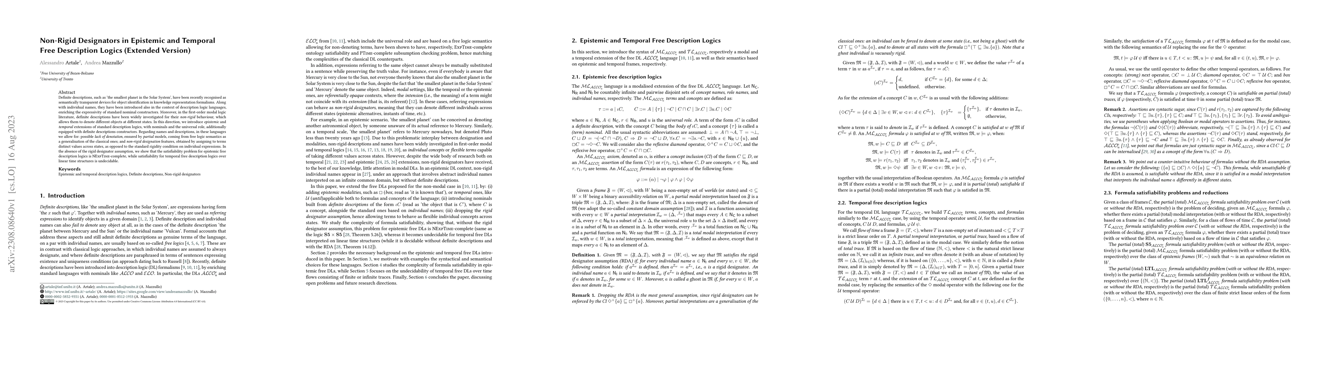 Thumbnail for Non-Rigid Designators in Epistemic and Temporal Free Description Logics
  (Extended Version)