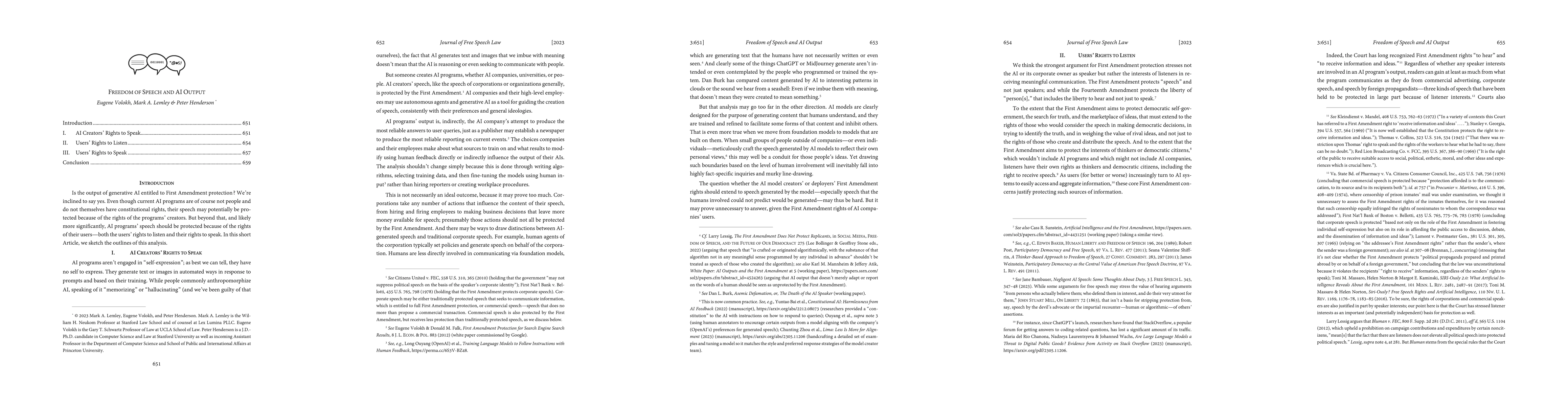 Thumbnail for Freedom of Speech and AI Output