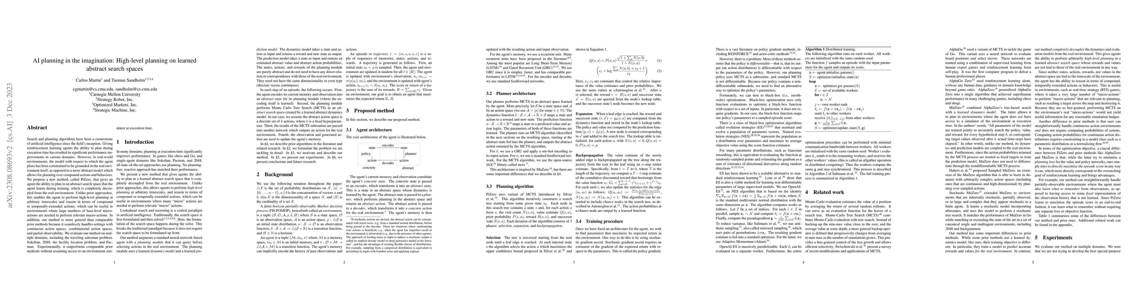 Thumbnail for AI planning in the imagination: High-level planning on learned abstract
  search spaces
