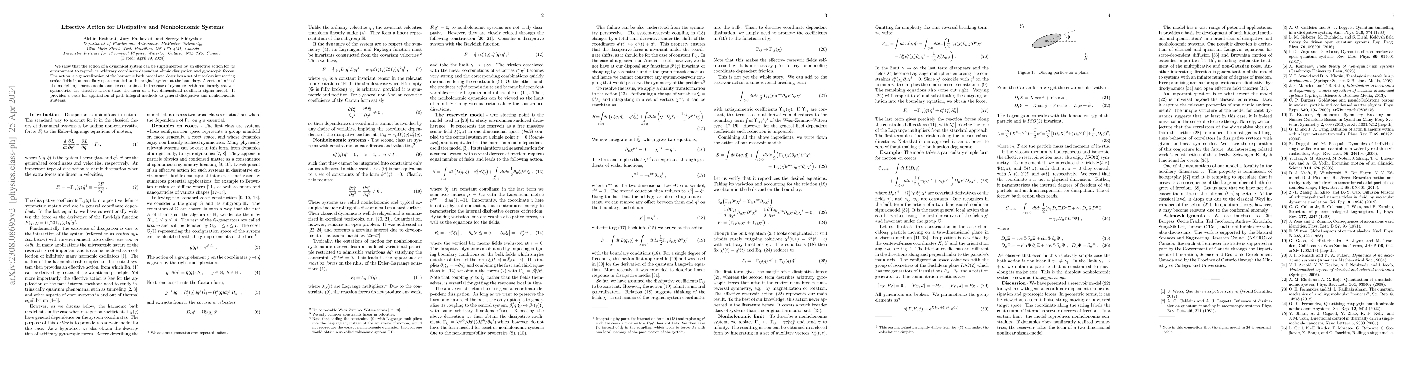 Thumbnail for Effective Action for Dissipative and Nonholonomic Systems