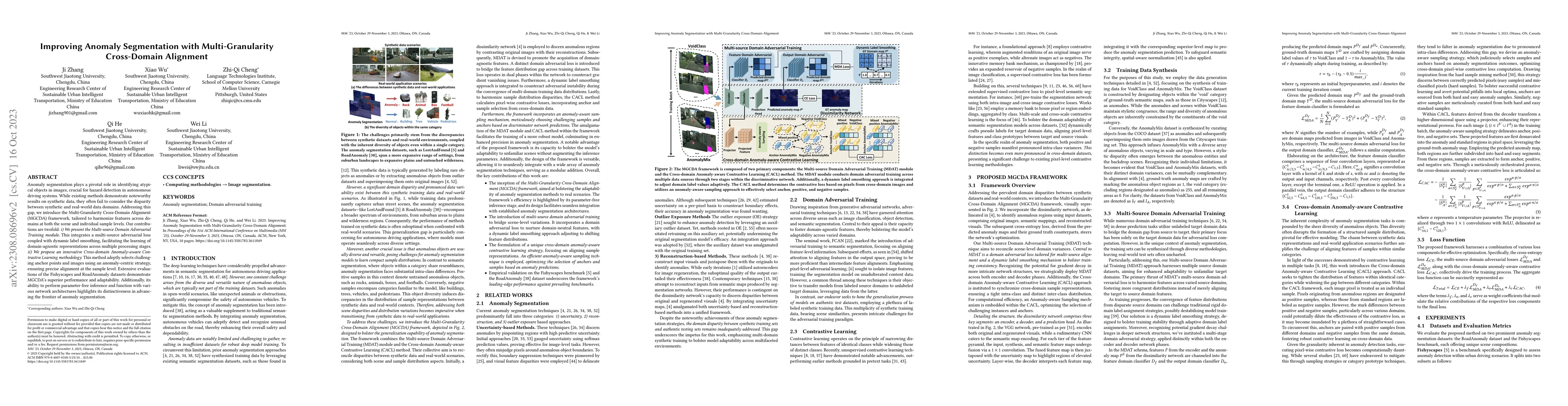 Thumbnail for Improving Anomaly Segmentation with Multi-Granularity Cross-Domain
  Alignment