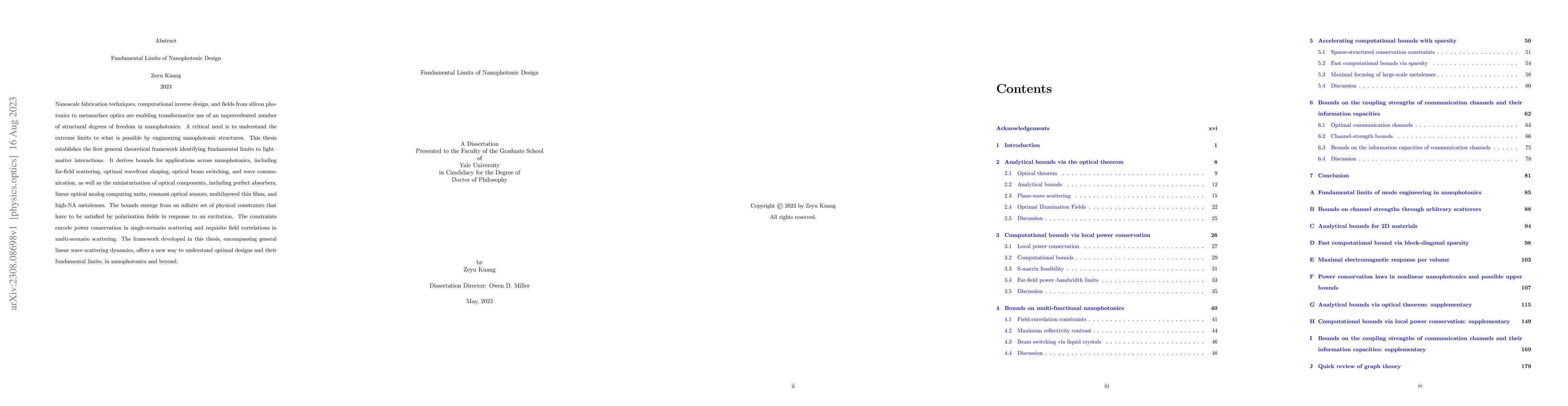 Thumbnail for Fundamental Limits of Nanophotonic Design