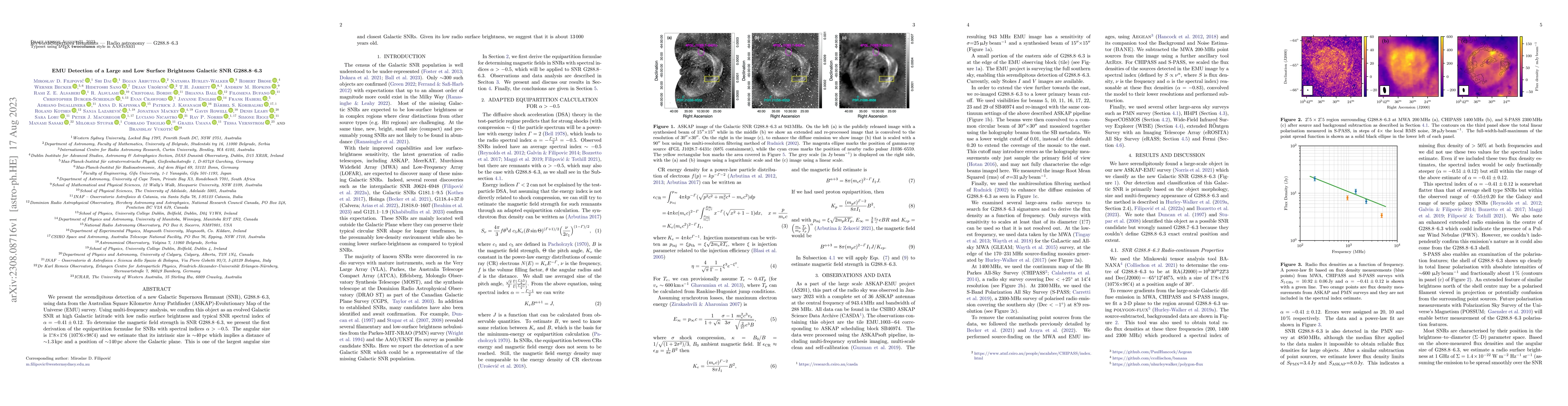 Thumbnail for EMU Detection of a Large and Low Surface Brightness Galactic SNR
  G288.8-6.3