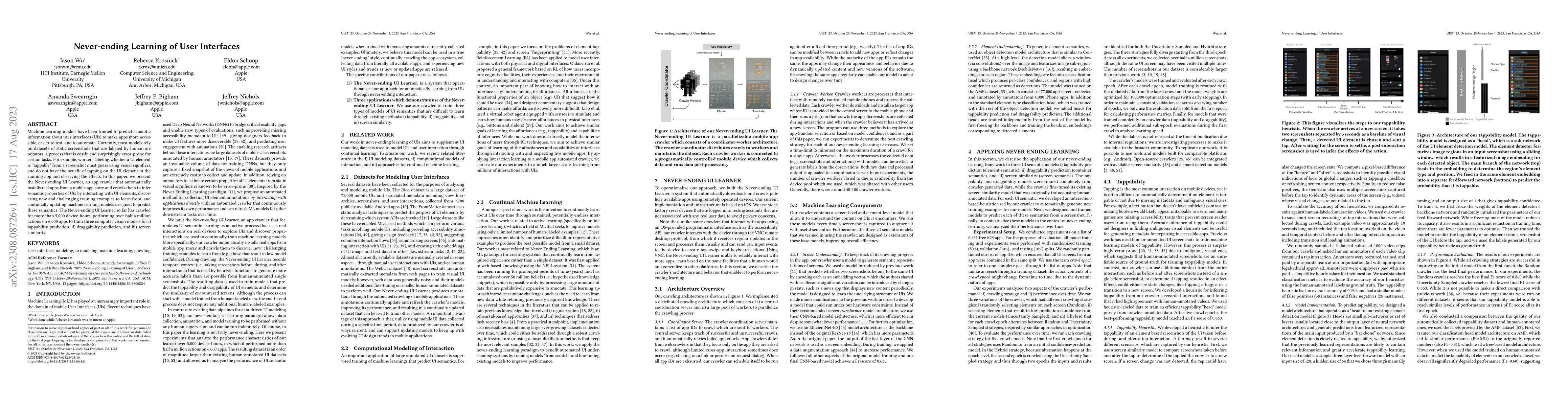 Thumbnail for Never-ending Learning of User Interfaces