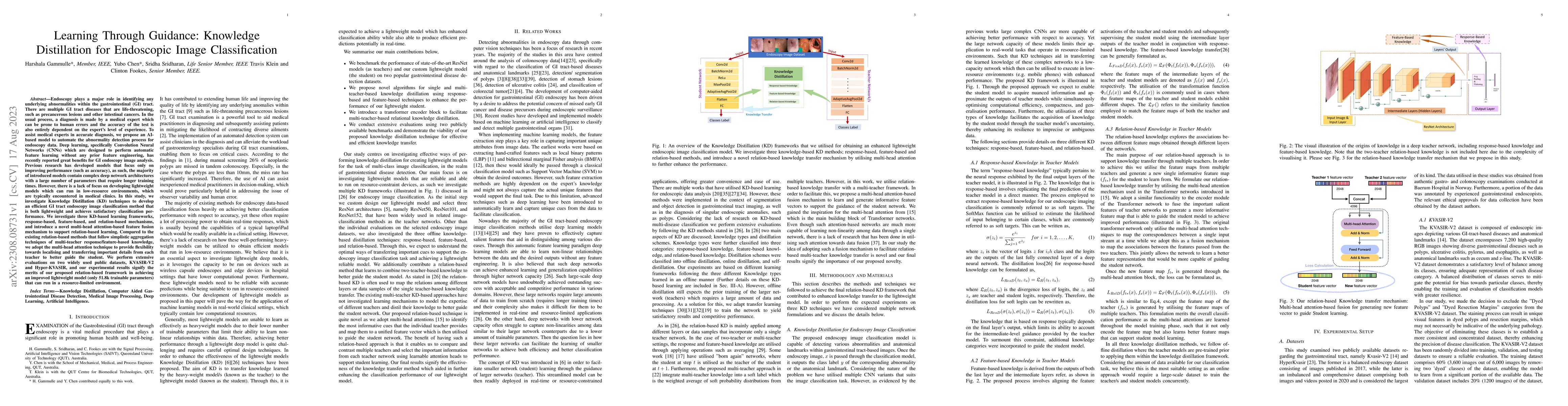 Thumbnail for Learning Through Guidance: Knowledge Distillation for Endoscopic Image
  Classification