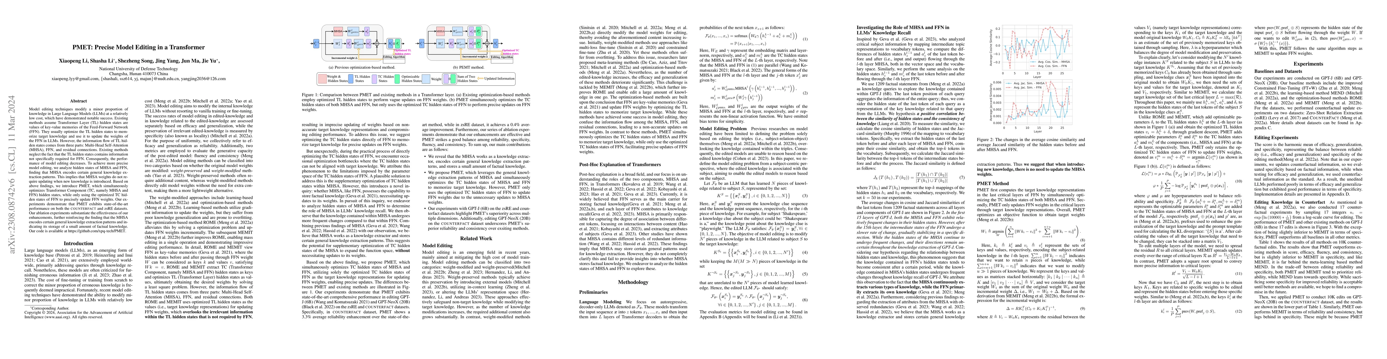 Thumbnail for PMET: Precise Model Editing in a Transformer