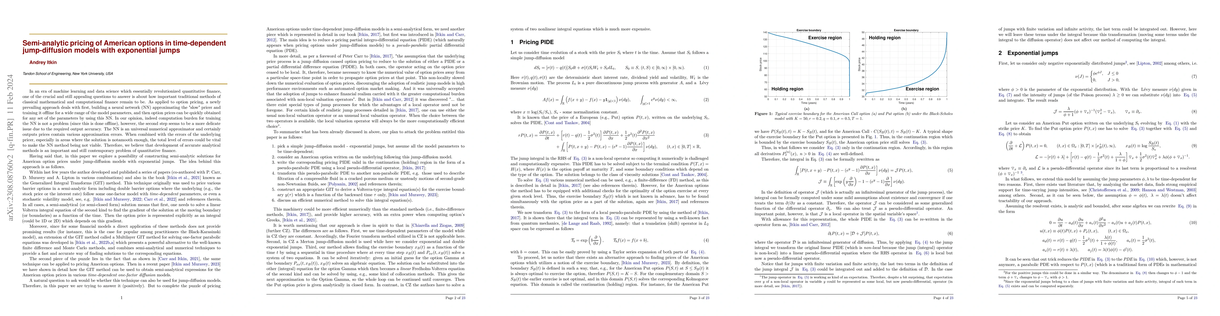 Thumbnail for Semi-analytic pricing of American options in time-dependent
  jump-diffusion models with exponential jumps