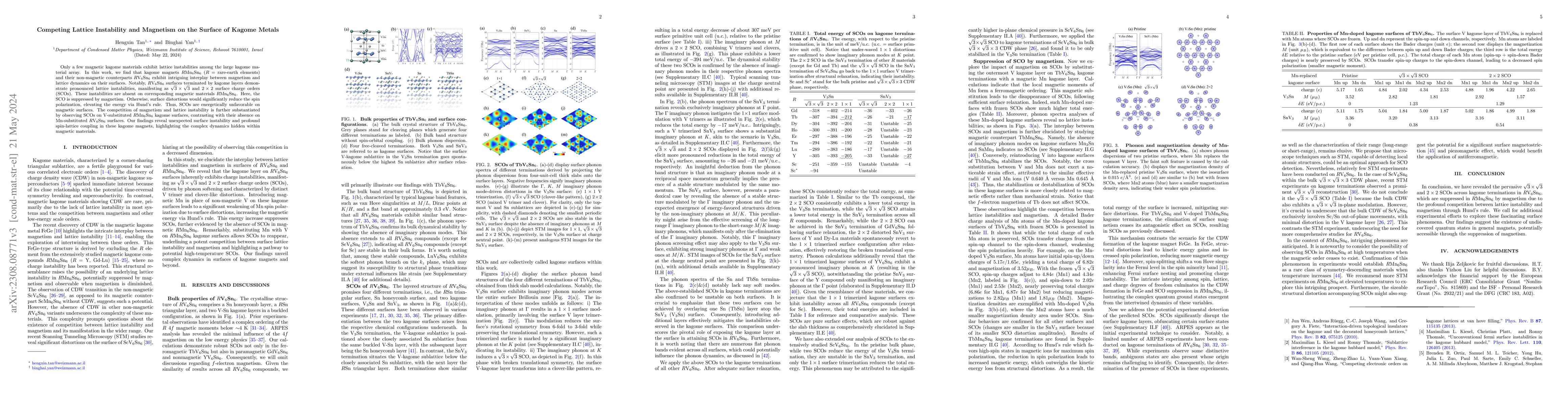 Thumbnail for Competing Lattice Instability and Magnetism on the Surface of Kagome
  Metals