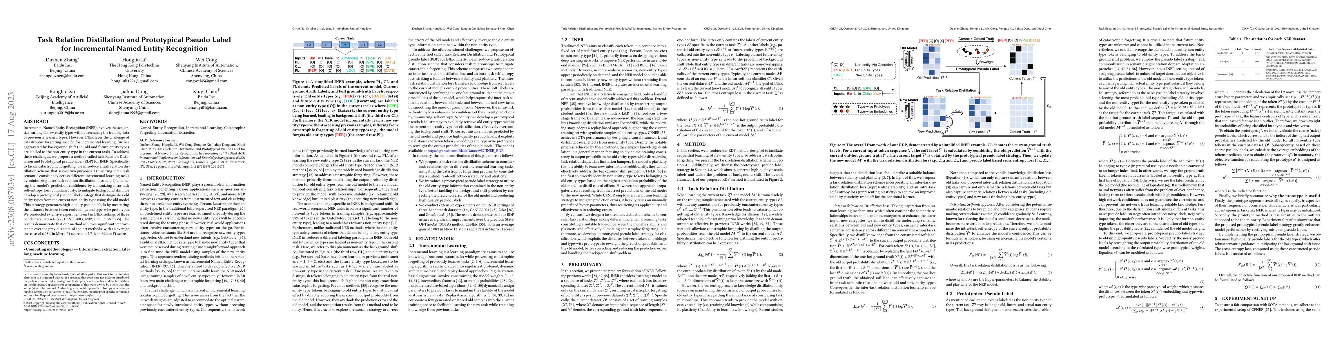 Thumbnail for Task Relation Distillation and Prototypical Pseudo Label for Incremental
  Named Entity Recognition