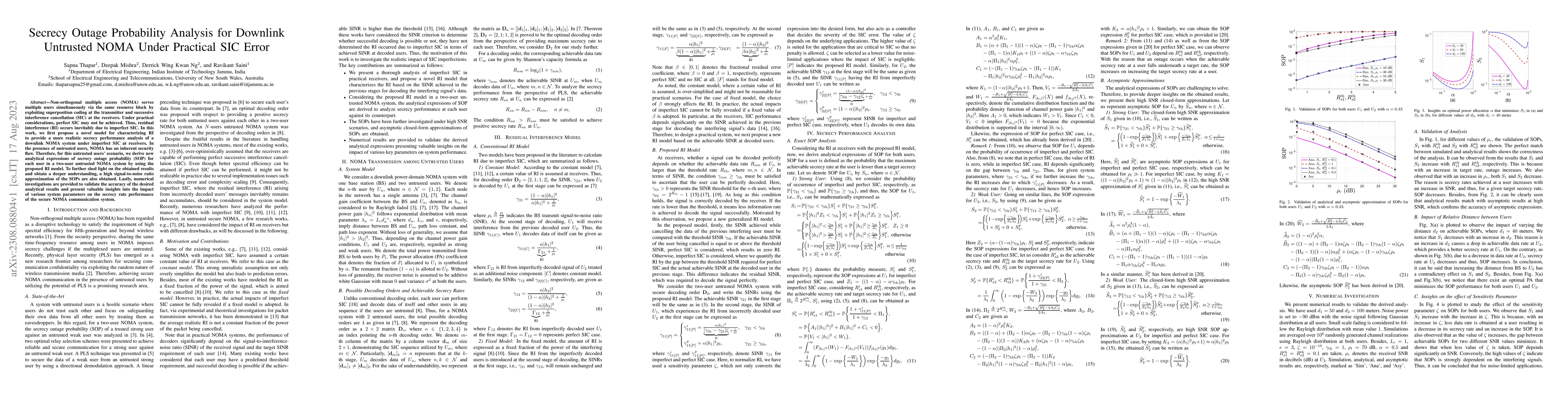Thumbnail for Secrecy Outage Probability Analysis for Downlink Untrusted NOMA Under
  Practical SIC Error