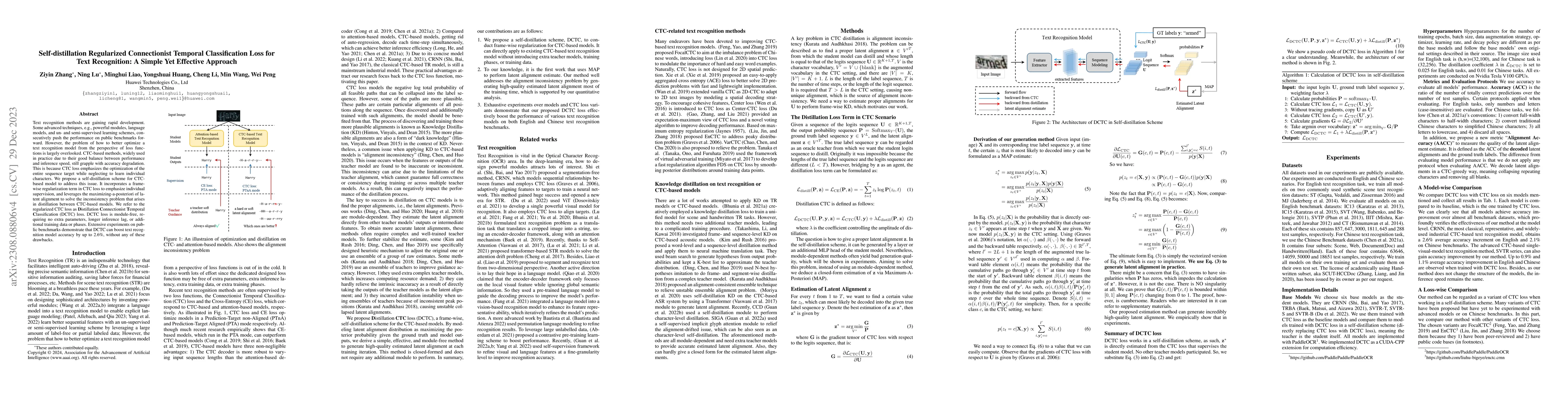 Thumbnail for Self-distillation Regularized Connectionist Temporal Classification Loss
  for Text Recognition: A Simple Yet Effective Approach