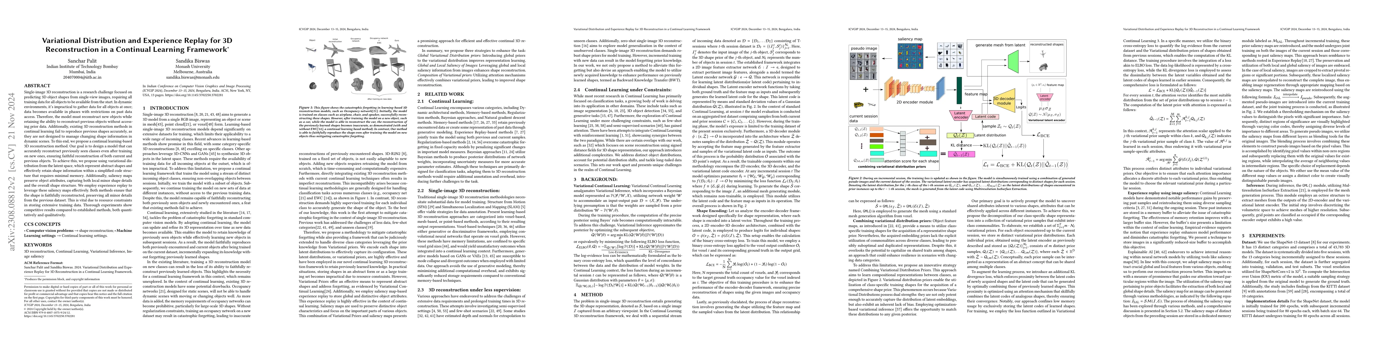 Thumbnail for A Fusion of Variational Distribution Priors and Saliency Map Replay for
  Continual 3D Reconstruction