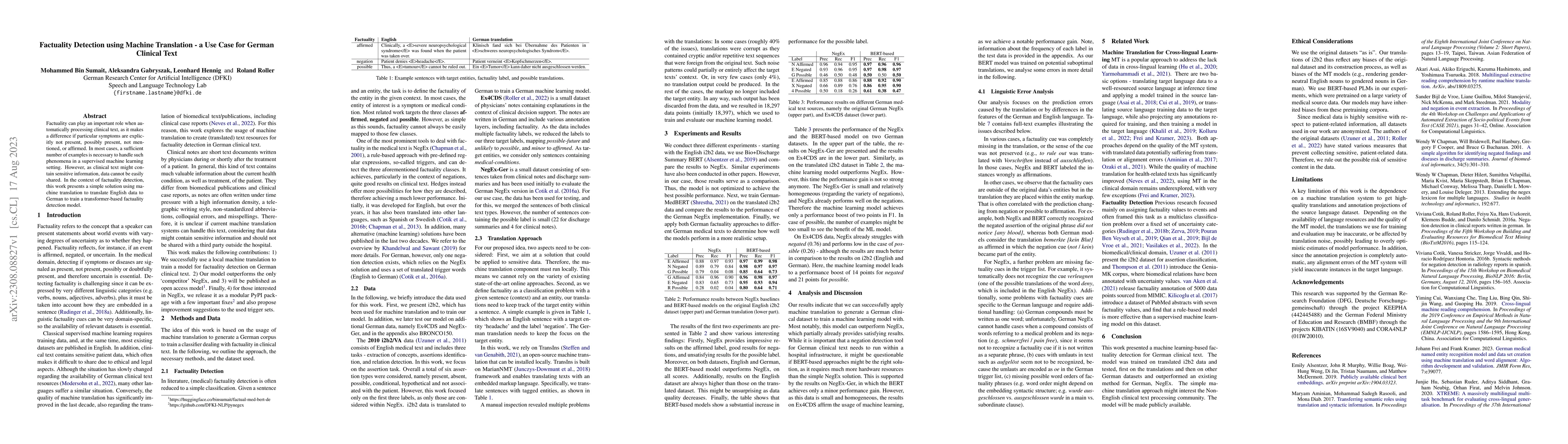 Thumbnail for Factuality Detection using Machine Translation -- a Use Case for German
  Clinical Text