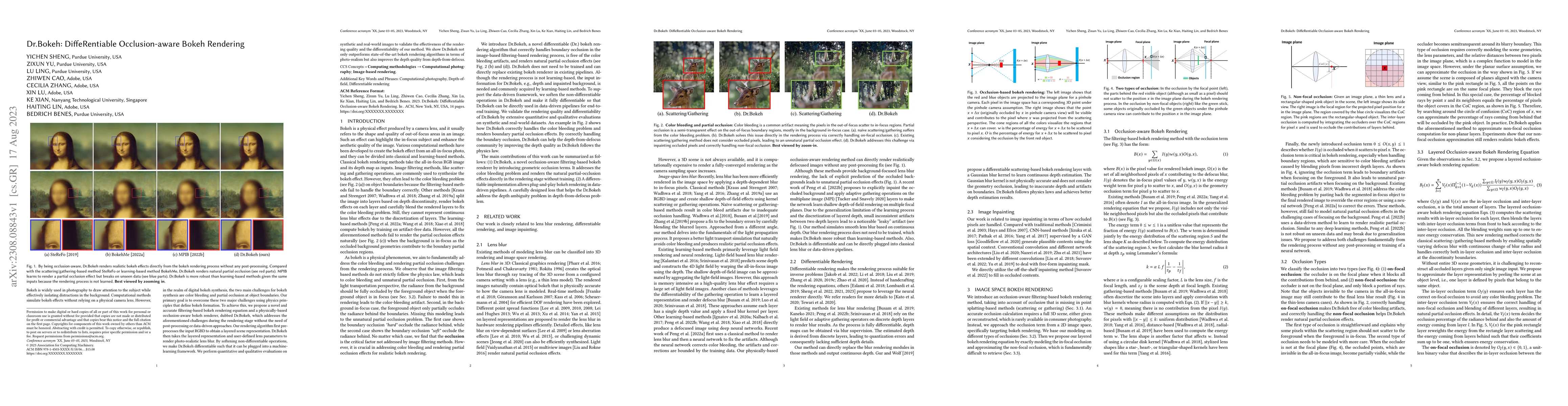 Thumbnail for Dr.Bokeh: DiffeRentiable Occlusion-aware Bokeh Rendering