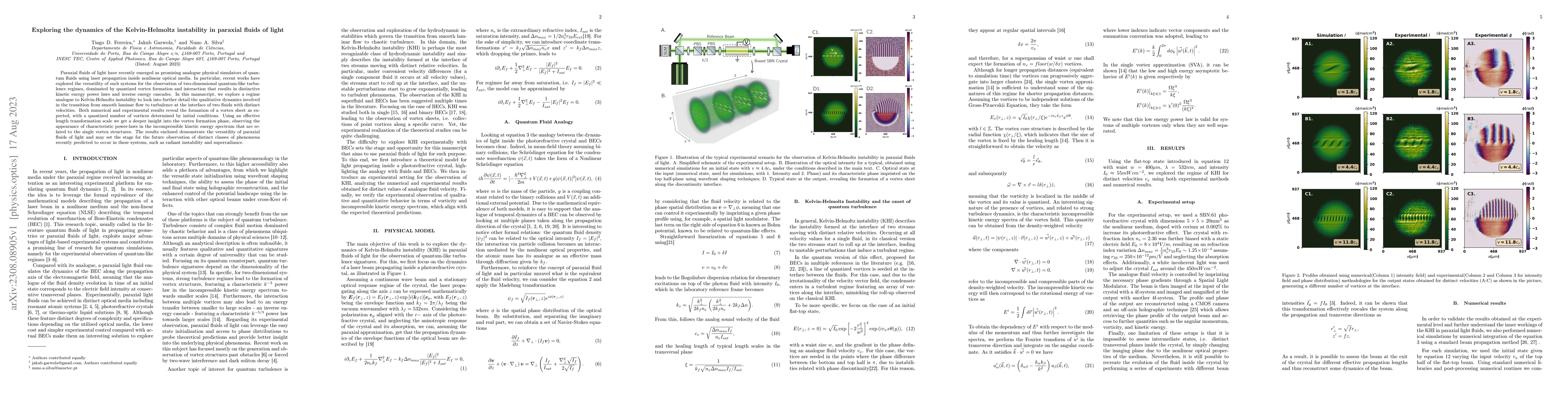 Thumbnail for Exploring the dynamics of the Kelvin-Helmoltz instability in paraxial
  fluids of light