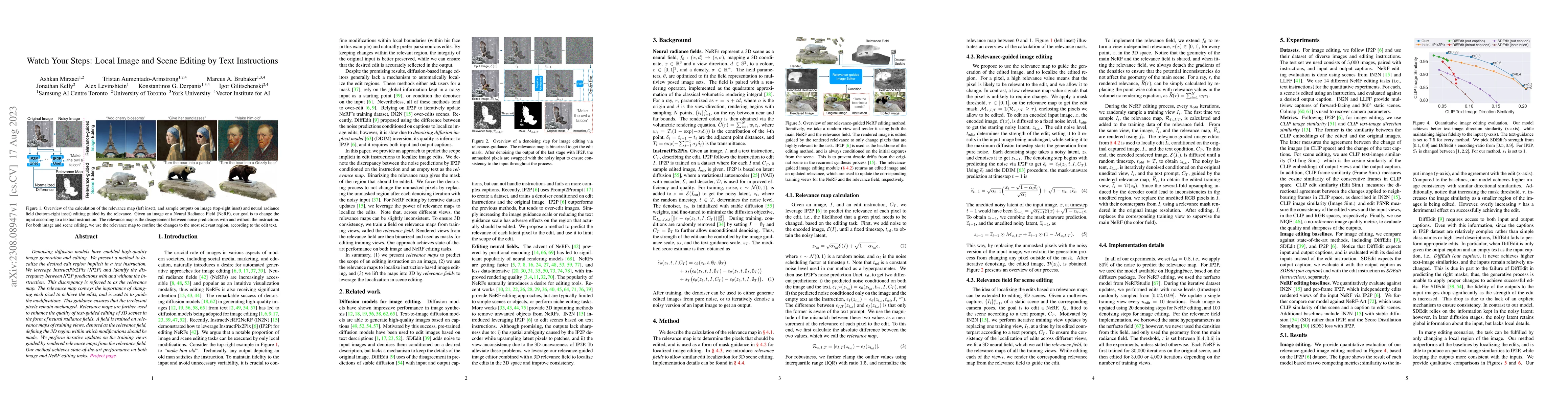Thumbnail for Watch Your Steps: Local Image and Scene Editing by Text Instructions