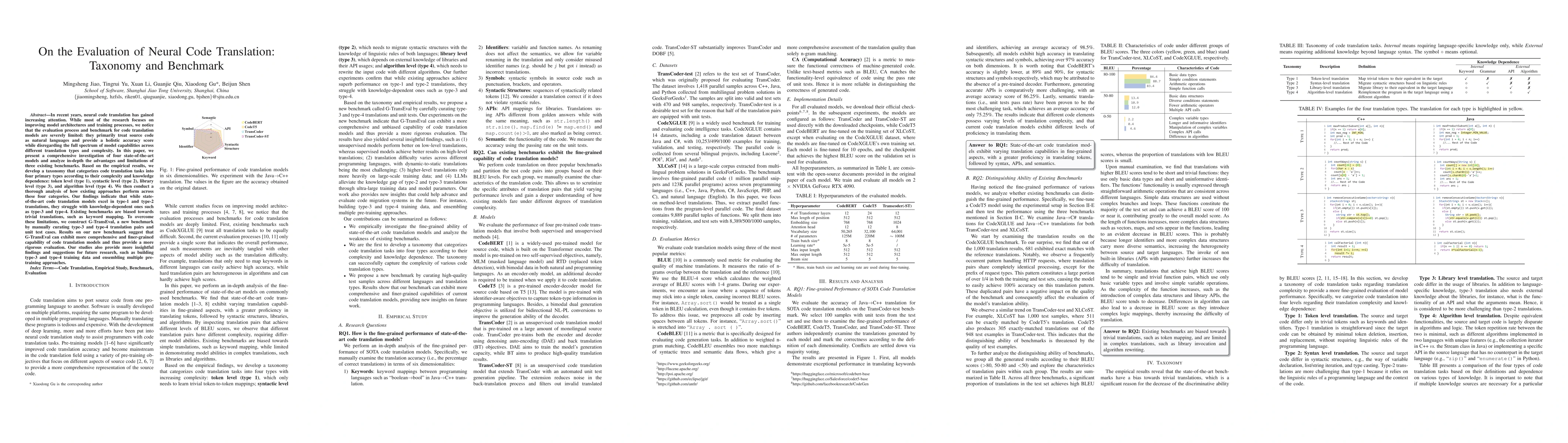 Thumbnail for On the Evaluation of Neural Code Translation: Taxonomy and Benchmark