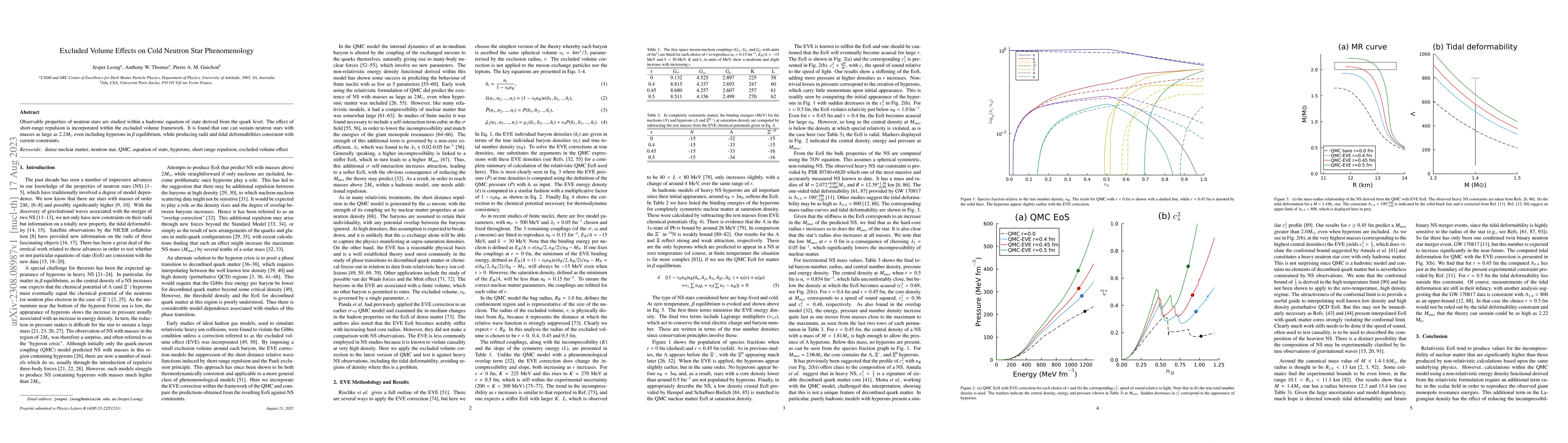 Thumbnail for Excluded Volume Effects on Cold Neutron Star Phenomenology