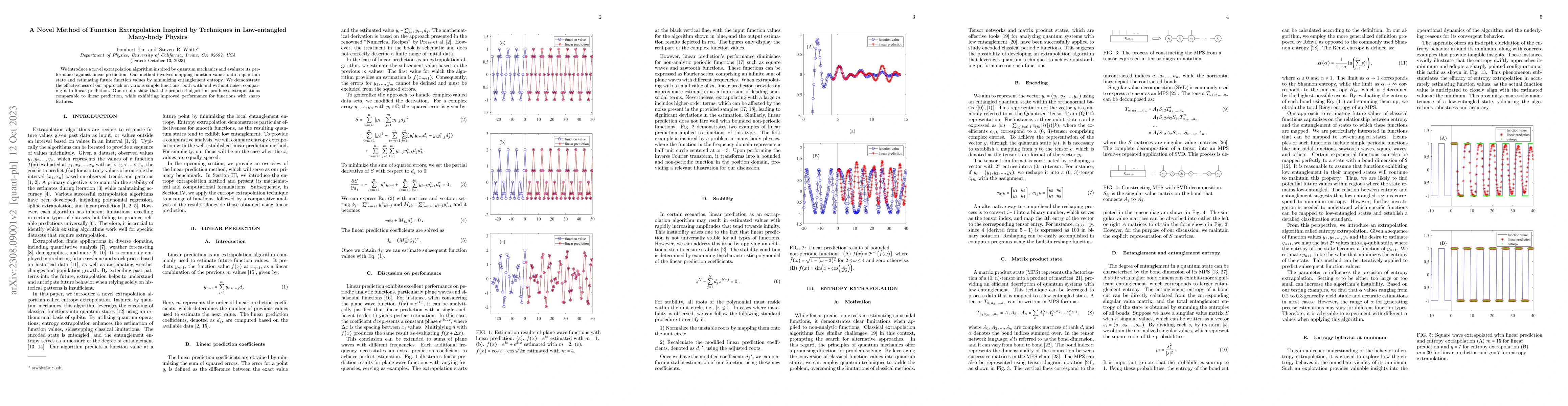 Thumbnail for A Novel Method of Function Extrapolation Inspired by Techniques in
  Low-entangled Many-body Physics