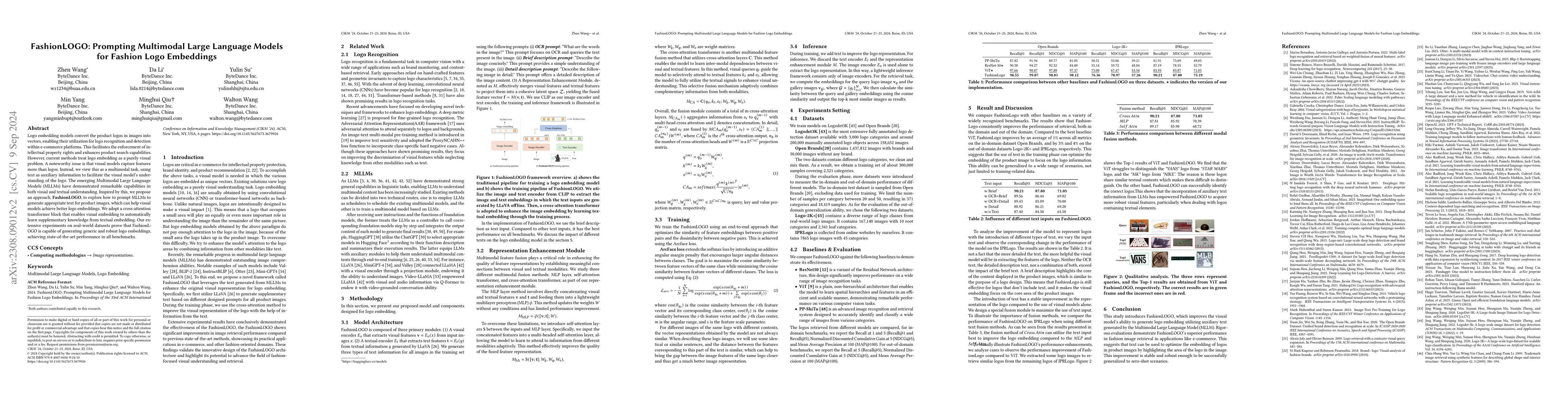 Thumbnail for FashionLOGO: Prompting Multimodal Large Language Models for Fashion Logo
  Embeddings