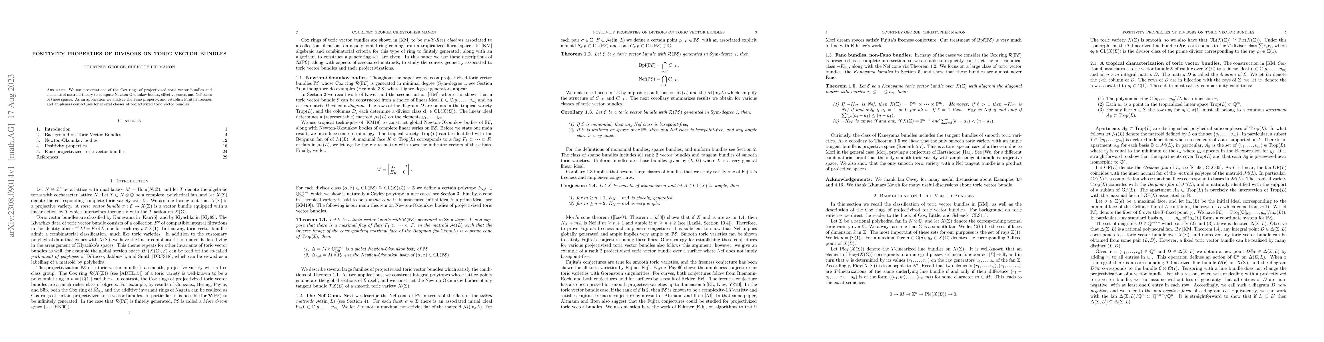 Thumbnail for Positivity properties of divisors on Toric Vector Bundles