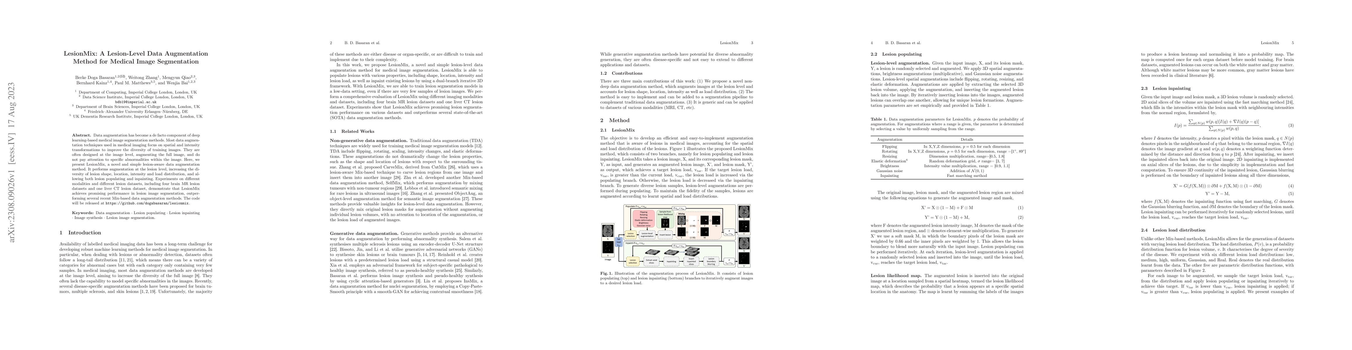 Thumbnail for LesionMix: A Lesion-Level Data Augmentation Method for Medical Image
  Segmentation