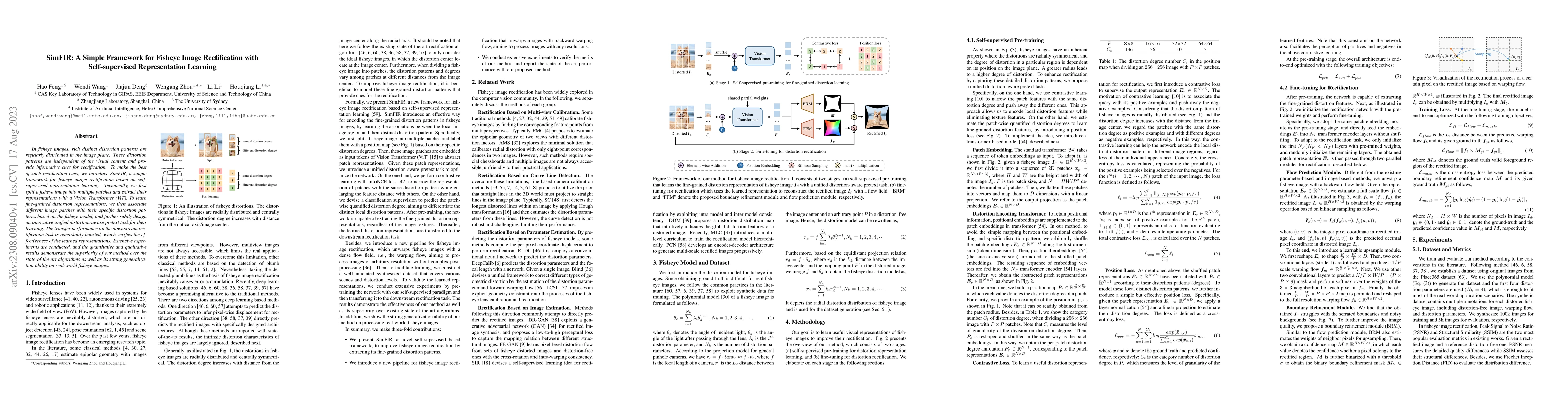 Thumbnail for SimFIR: A Simple Framework for Fisheye Image Rectification with
  Self-supervised Representation Learning