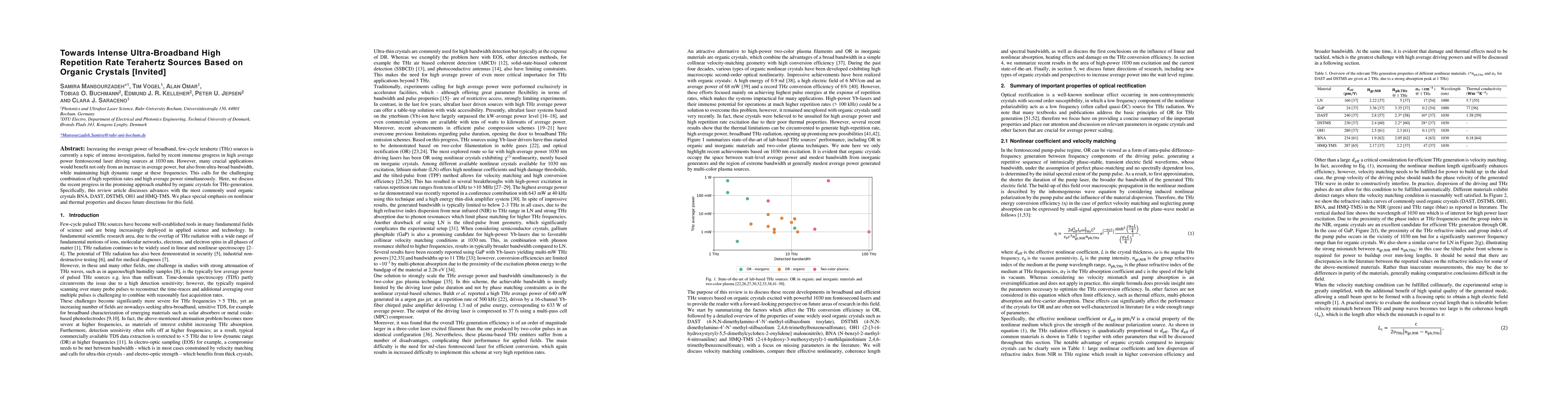 Thumbnail for Towards Intense Ultra-Broadband High Repetition Rate Terahertz Sources
  Based on Organic Crystals [Invited]