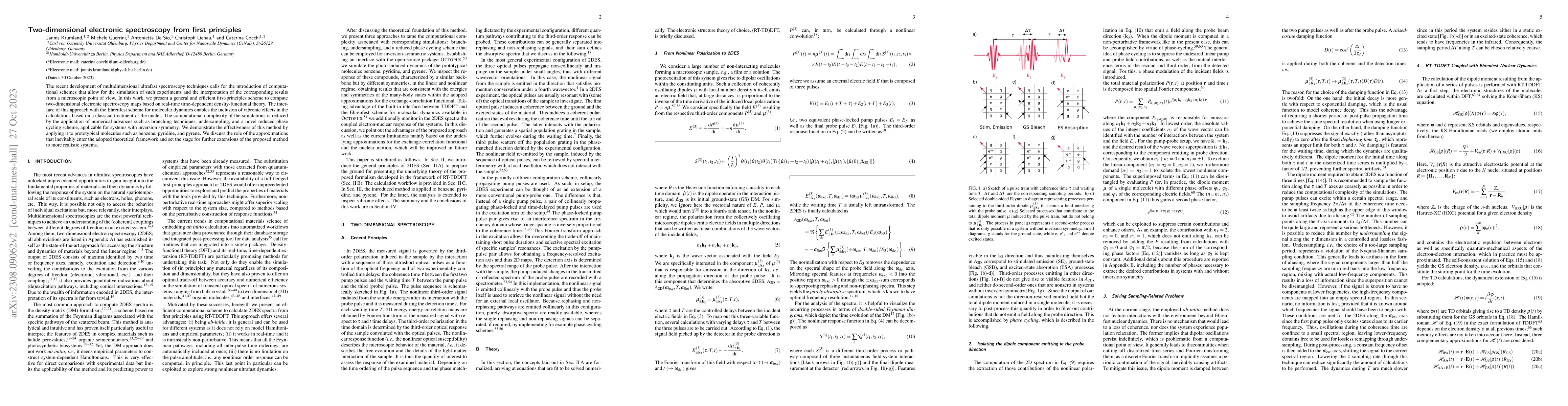Thumbnail for Two-dimensional electronic spectroscopy from first principles