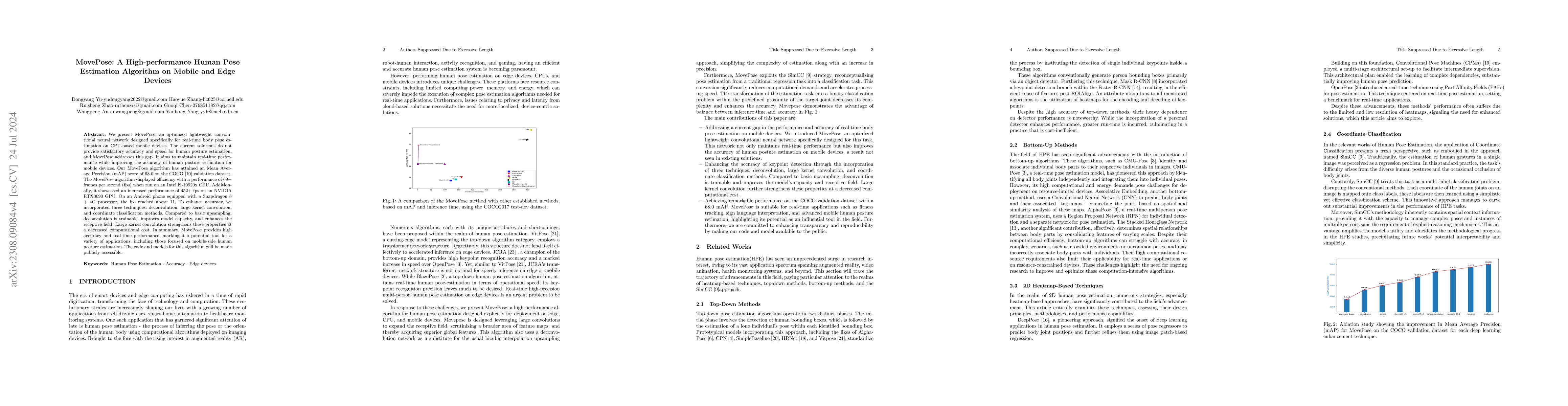 Thumbnail for MovePose: A High-performance Human Pose Estimation Algorithm on Mobile
  and Edge Devices