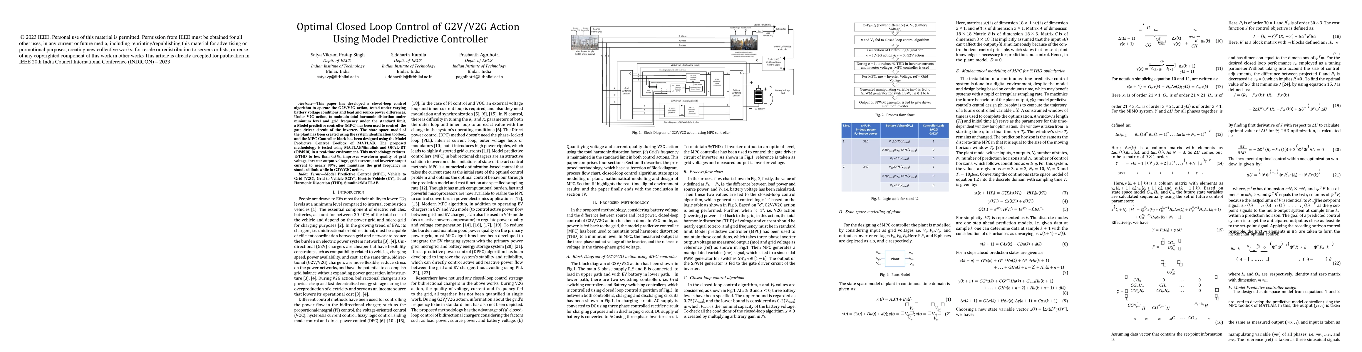 Thumbnail for Optimal Closed Loop Control of G2V/V2G Action Using Model Predictive
  Controller