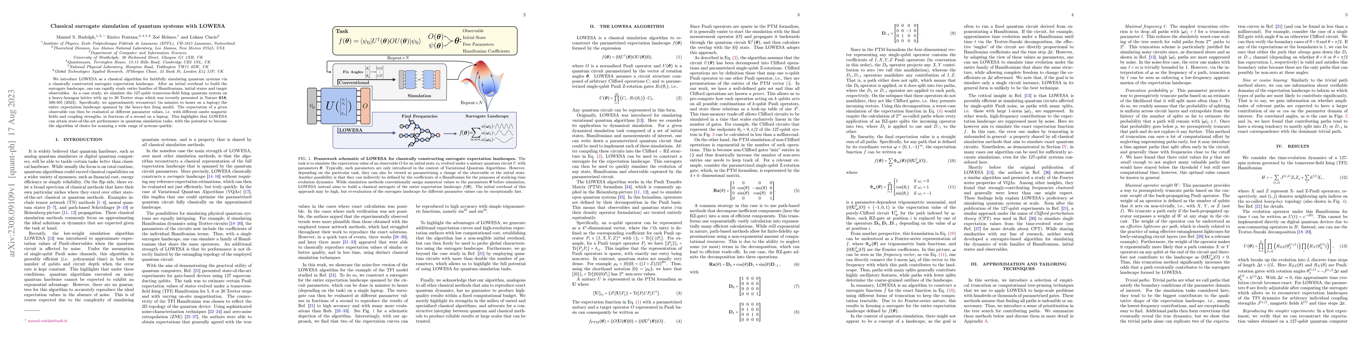 Thumbnail for Classical surrogate simulation of quantum systems with LOWESA