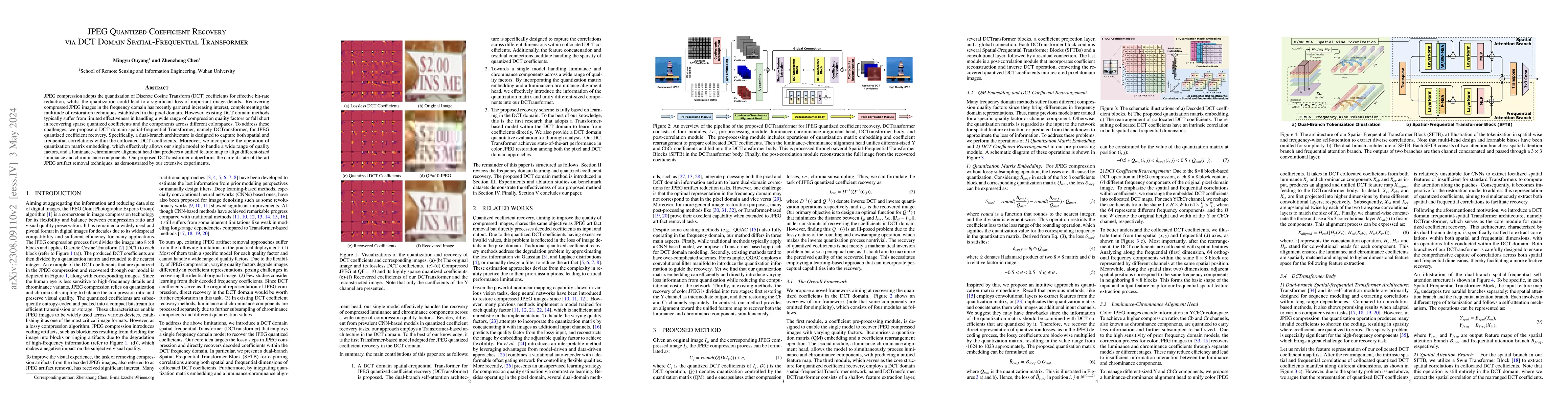 Thumbnail for JPEG Quantized Coefficient Recovery via DCT Domain Spatial-Frequential
  Transformer
