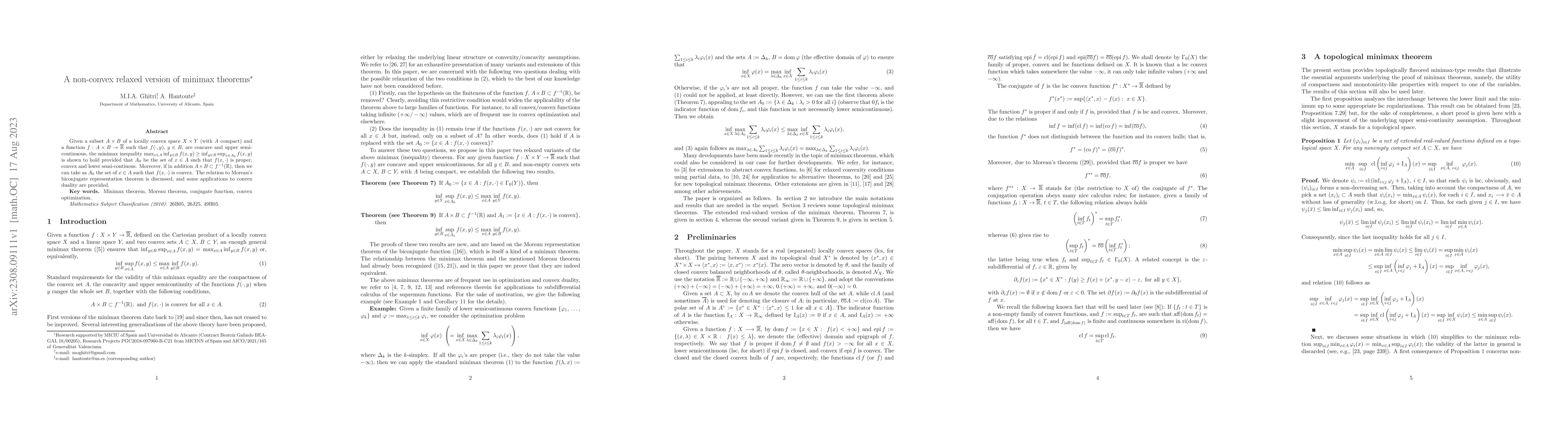 Thumbnail for A non-convex relaxed version of minimax theorems